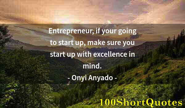 Quote by Albert Einstein: Entrepreneur, if your going to start up, make sure you start up with excellence in mind.