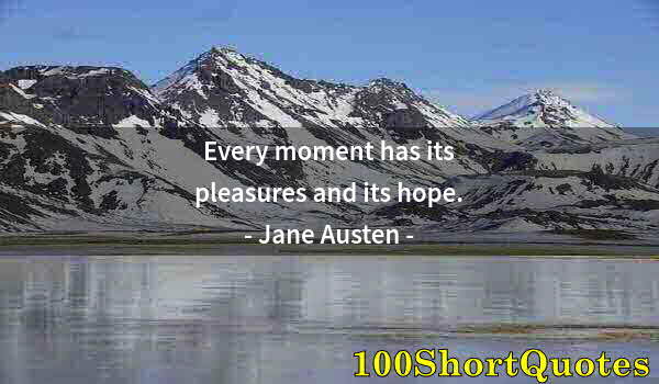 Quote by Albert Einstein: Every moment has its pleasures and its hope.