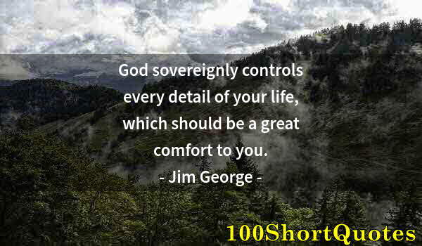 Quote by Albert Einstein: God sovereignly controls every detail of your life, which should be a great comfort to you.