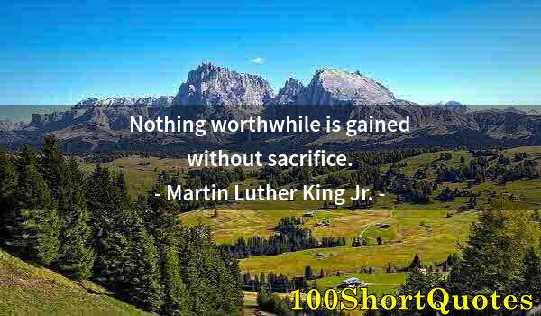 Quote by Albert Einstein: Nothing worthwhile is gained without sacrifice.