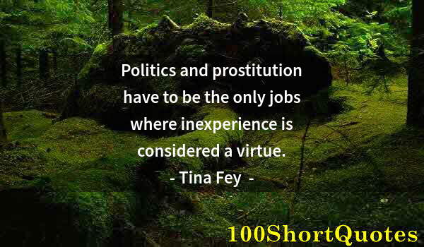 Quote by Albert Einstein: Politics and prostitution have to be the only jobs where inexperience is considered a virtue.