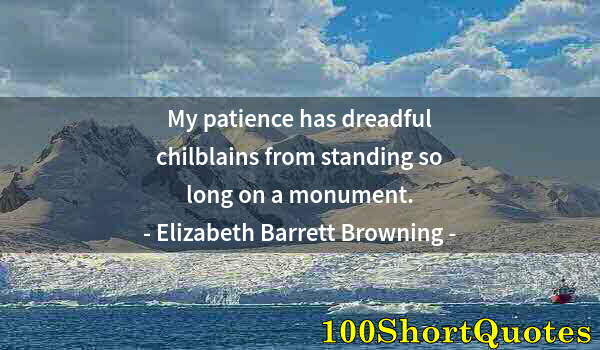 Quote by Albert Einstein: My patience has dreadful chilblains from standing so long on a monument.