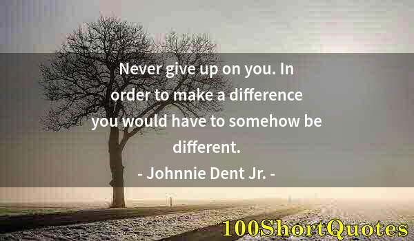 Quote by Albert Einstein: Never give up on you. In order to make a difference you would have to somehow be different.