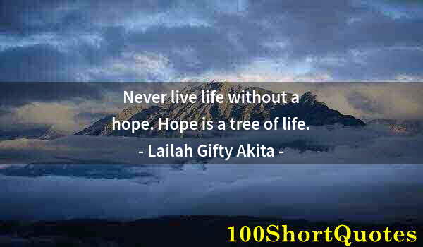 Quote by Albert Einstein: Never live life without a hope. Hope is a tree of life.