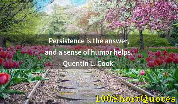 Quote by Albert Einstein: Persistence is the answer, and a sense of humor helps.