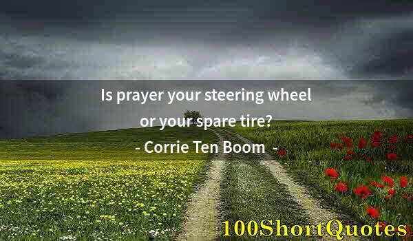 Quote by Albert Einstein: Is prayer your steering wheel or your spare tire?