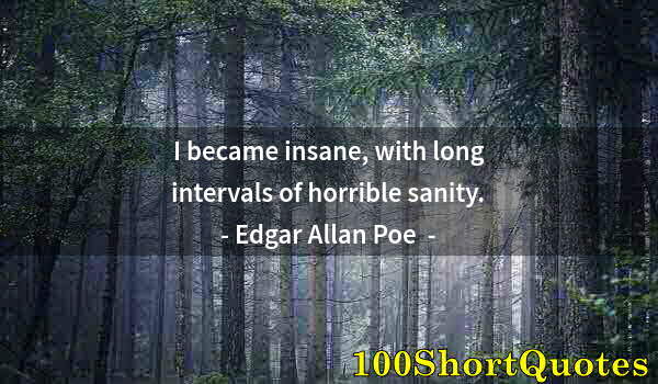 Quote by Albert Einstein: I became insane, with long intervals of horrible sanity.