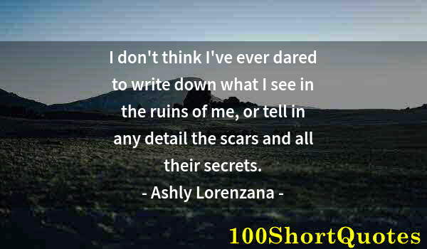 Quote by Albert Einstein: I don't think I've ever dared to write down what I see in the ruins of me, or tell in any detail the...