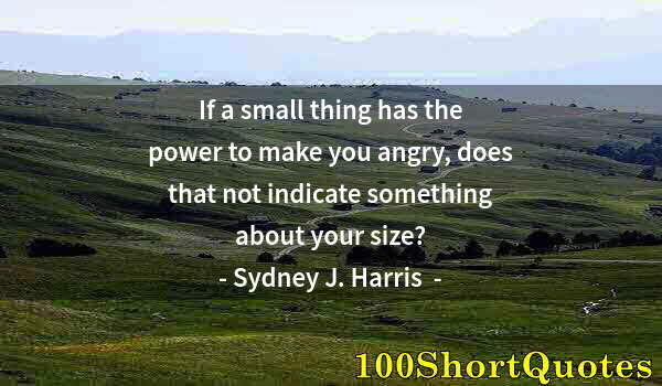 Quote by Albert Einstein: If a small thing has the power to make you angry, does that not indicate something about your size?