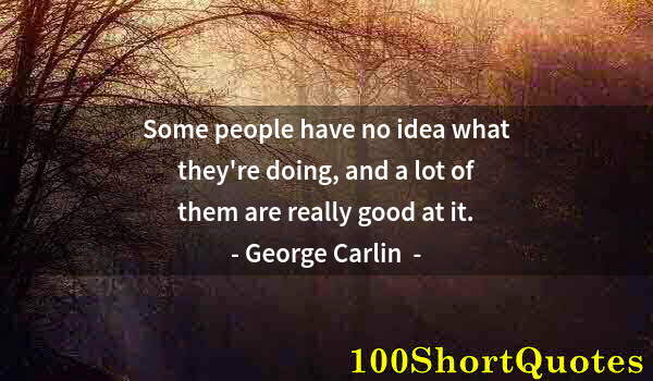 Quote by Albert Einstein: Some people have no idea what they're doing, and a lot of them are really good at it.