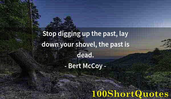 Quote by Albert Einstein: Stop digging up the past, lay down your shovel, the past is dead.