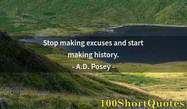 Quote by Albert Einstein: Stop making excuses and start making history.