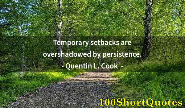 Quote by Albert Einstein: Temporary setbacks are overshadowed by persistence.