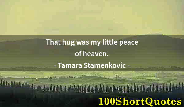 Quote by Albert Einstein: That hug was my little peace of heaven.