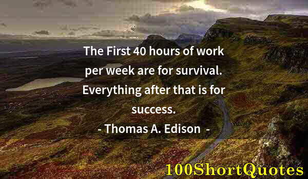 Quote by Albert Einstein: The First 40 hours of work per week are for survival. Everything after that is for success.