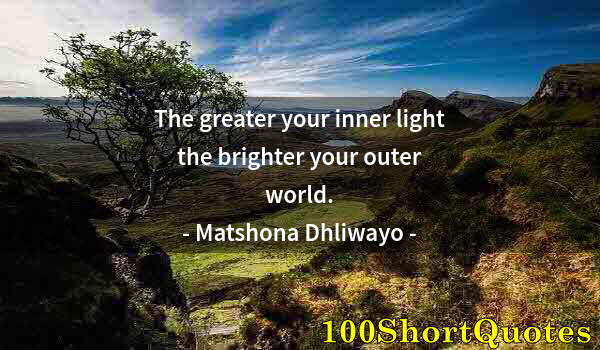 Quote by Albert Einstein: The greater your inner light the brighter your outer world.