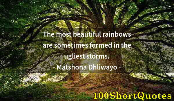 Quote by Albert Einstein: The most beautiful rainbows are sometimes formed in the ugliest storms.