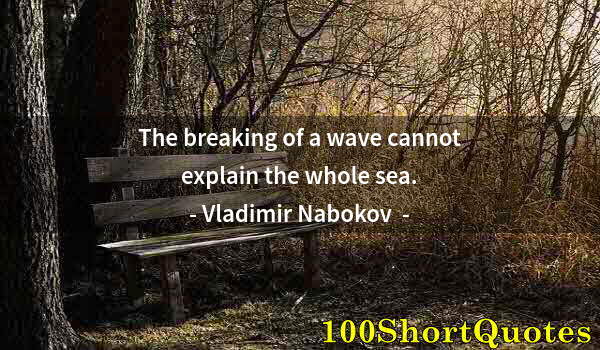 Quote by Albert Einstein: The breaking of a wave cannot explain the whole sea.