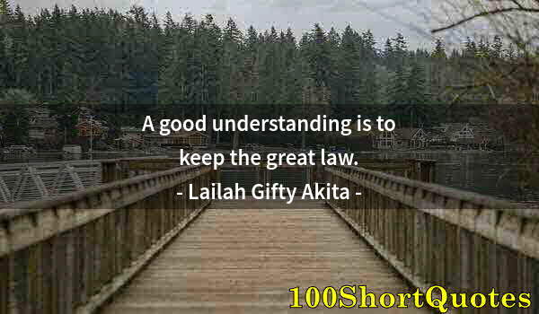 Quote by Albert Einstein: A good understanding is to keep the great law.