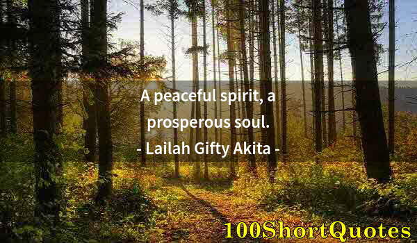 Quote by Albert Einstein: A peaceful spirit, a prosperous soul.