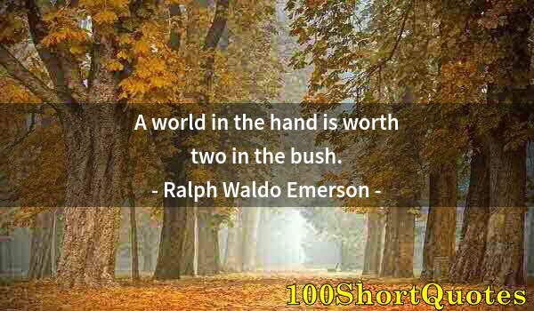 Quote by Albert Einstein: A world in the hand is worth two in the bush.