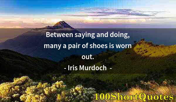 Quote by Albert Einstein: Between saying and doing, many a pair of shoes is worn out.