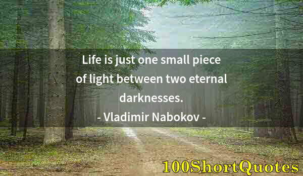 Quote by Albert Einstein: Life is just one small piece of light between two eternal darknesses.