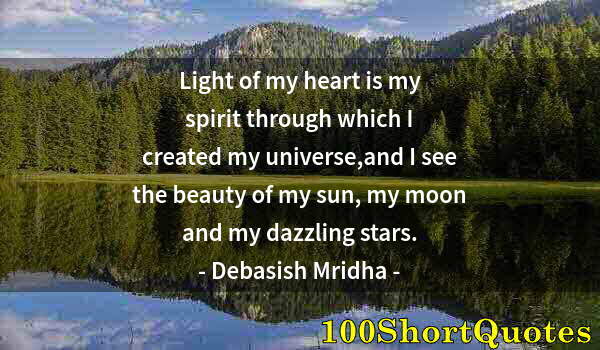 Quote by Albert Einstein: Light of my heart is my spirit through which I created my universe,and I see the beauty of my sun, m...