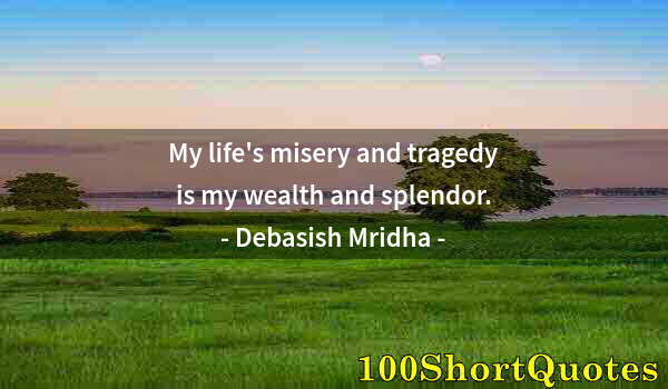 Quote by Albert Einstein: My life's misery and tragedy is my wealth and splendor.