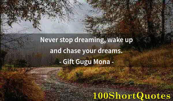 Quote by Albert Einstein: Never stop dreaming, wake up and chase your dreams.