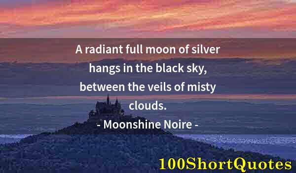 Quote by Albert Einstein: A radiant full moon of silver hangs in the black sky, between the veils of misty clouds.