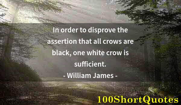 Quote by Albert Einstein: In order to disprove the assertion that all crows are black, one white crow is sufficient.