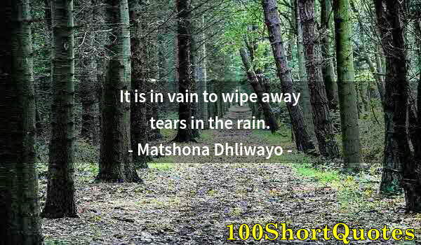 Quote by Albert Einstein: It is in vain to wipe away tears in the rain.