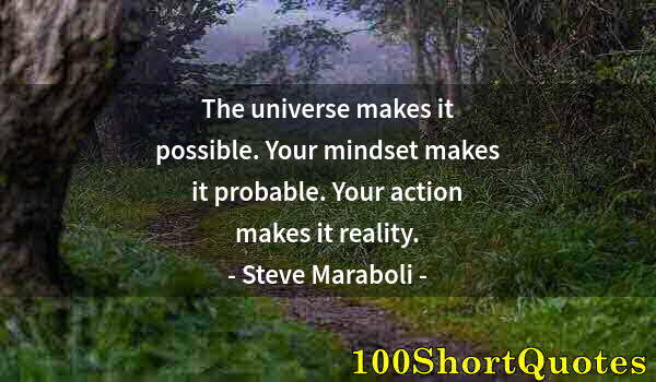 Quote by Albert Einstein: The universe makes it possible. Your mindset makes it probable. Your action makes it reality.