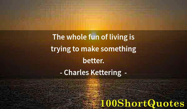 Quote by Albert Einstein: The whole fun of living is trying to make something better.