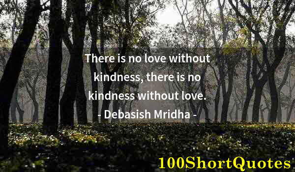 Quote by Albert Einstein: There is no love without kindness, there is no kindness without love.