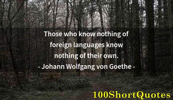 Quote by Albert Einstein: Those who know nothing of foreign languages know nothing of their own.