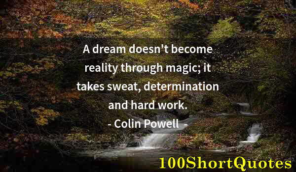 Quote by Albert Einstein: A dream doesn't become reality through magic; it takes sweat, determination and hard work.