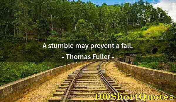 Quote by Albert Einstein: A stumble may prevent a fall.