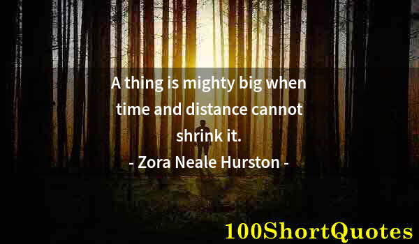 Quote by Albert Einstein: A thing is mighty big when time and distance cannot shrink it.