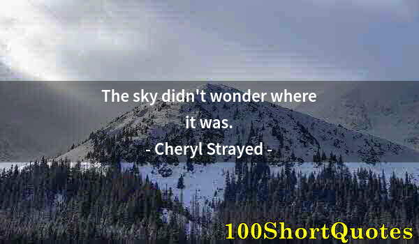 Quote by Albert Einstein: The sky didn't wonder where it was.