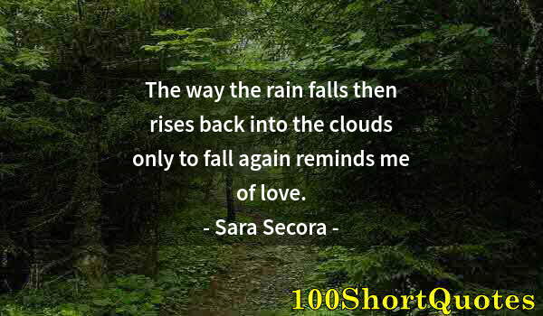 Quote by Albert Einstein: The way the rain falls then rises back into the clouds only to fall again reminds me of love.