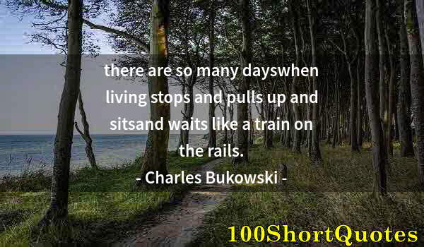 Quote by Albert Einstein: there are so many dayswhen living stops and pulls up and sitsand waits like a train on the rails.