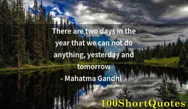 Quote by Albert Einstein: There are two days in the year that we can not do anything, yesterday and tomorrow