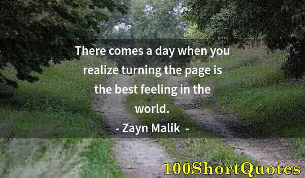 Quote by Albert Einstein: There comes a day when you realize turning the page is the best feeling in the world.