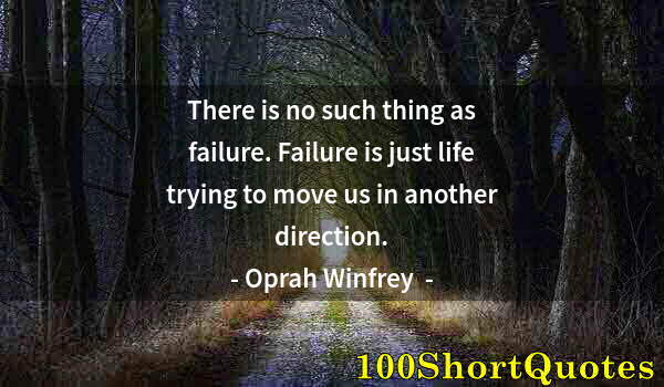 Quote by Albert Einstein: There is no such thing as failure. Failure is just life trying to move us in another direction.