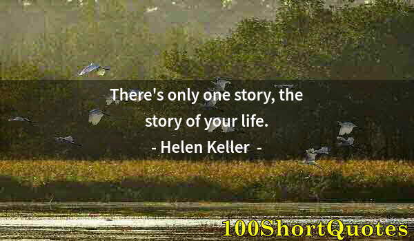 Quote by Albert Einstein: There's only one story, the story of your life.