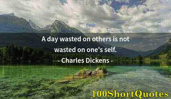 Quote by Albert Einstein: A day wasted on others is not wasted on one's self.