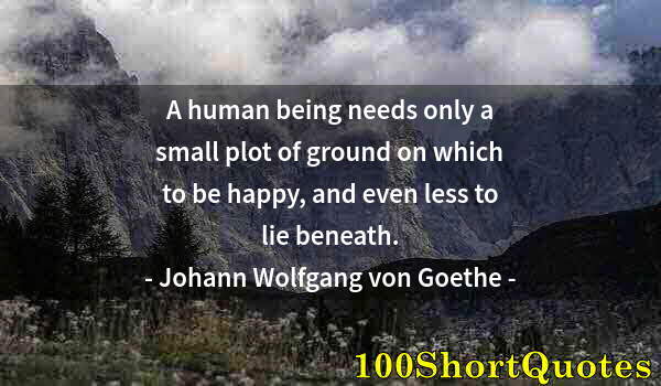 Quote by Albert Einstein: A human being needs only a small plot of ground on which to be happy, and even less to lie beneath.