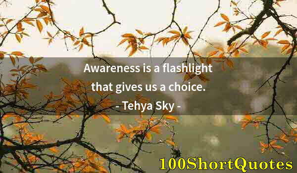 Quote by Albert Einstein: Awareness is a flashlight that gives us a choice.